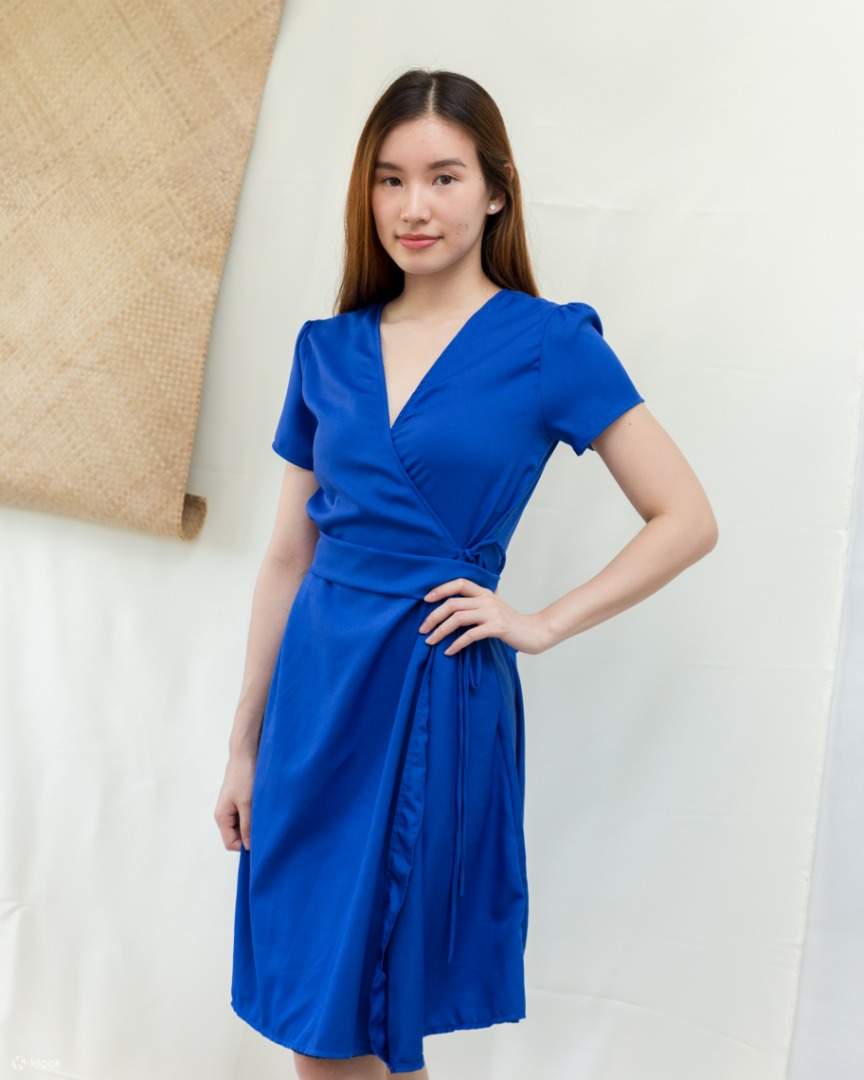 Electric blue deals wrap dress